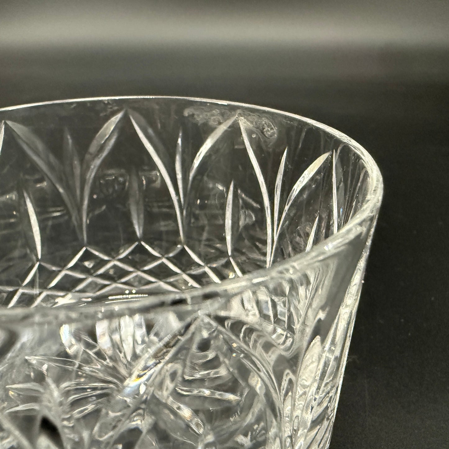 vintage glass vanity jar Round Puff Box Atlantis Chartres (Cut) blown glassware