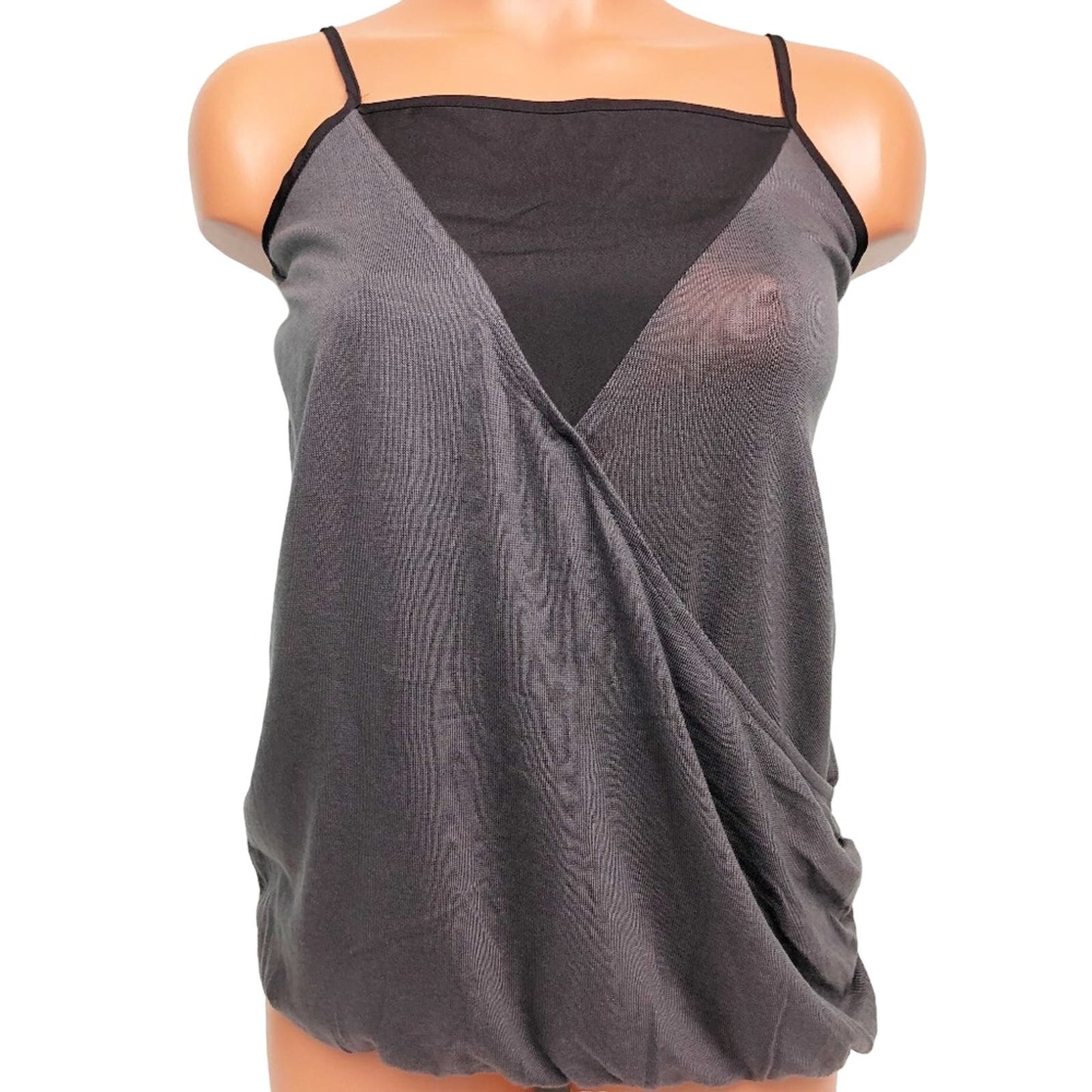 womens Banana Republic dark gray & black Camisole draped Top size XS new $49