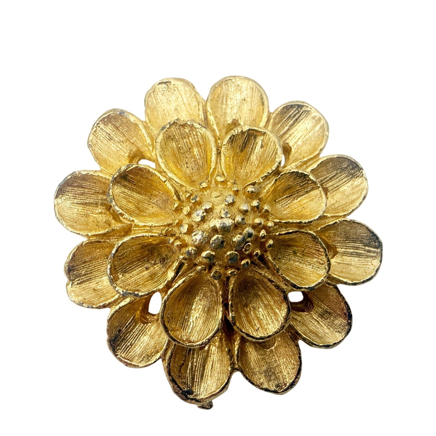 vintage gold tone metal Flower Clip floral costume jewelry scarf fur dress shoes