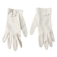 vintage white Fashion Dress Gloves women's SMALL wrist length bow scalloped cuff