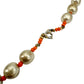 vintage strand gold & orange beads Beaded Necklace costume jewelry