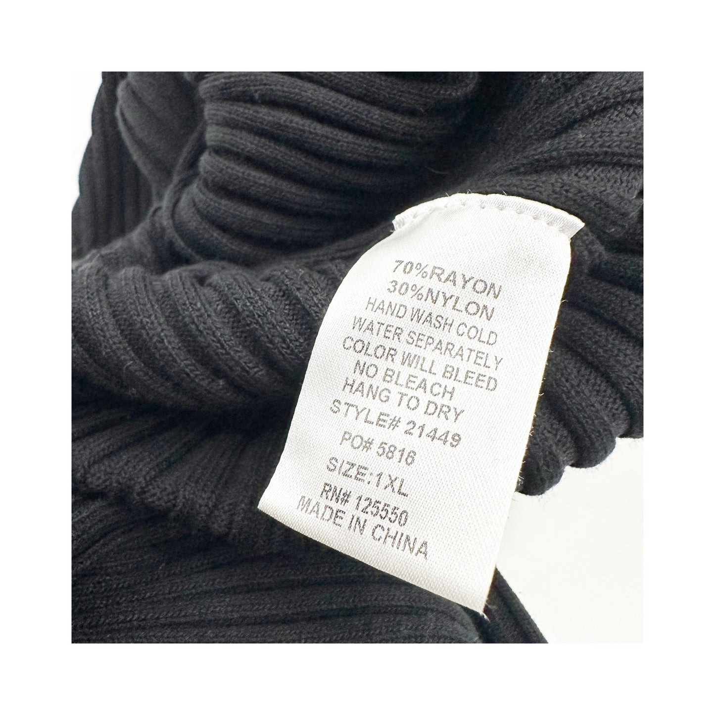 FashionNova Kallan ribbed Knit Dress black maxi women's 1XL figure-hugging