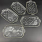 set of 5 vintage Hazel-Atlas Informal clear teardrop Snack Plates glassware