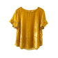 LOFT golden yellow velvet Blouse Top ruffled sleeves women's XL