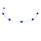 silver & cobalt blue 16" beaded CHOKER necklace