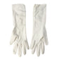 vintage white Fashion Dress Gloves women's S / M small medium mid arm length