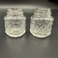 vintage clear glass 2.25" tall Salt & Pepper Shaker jars set - missing lids