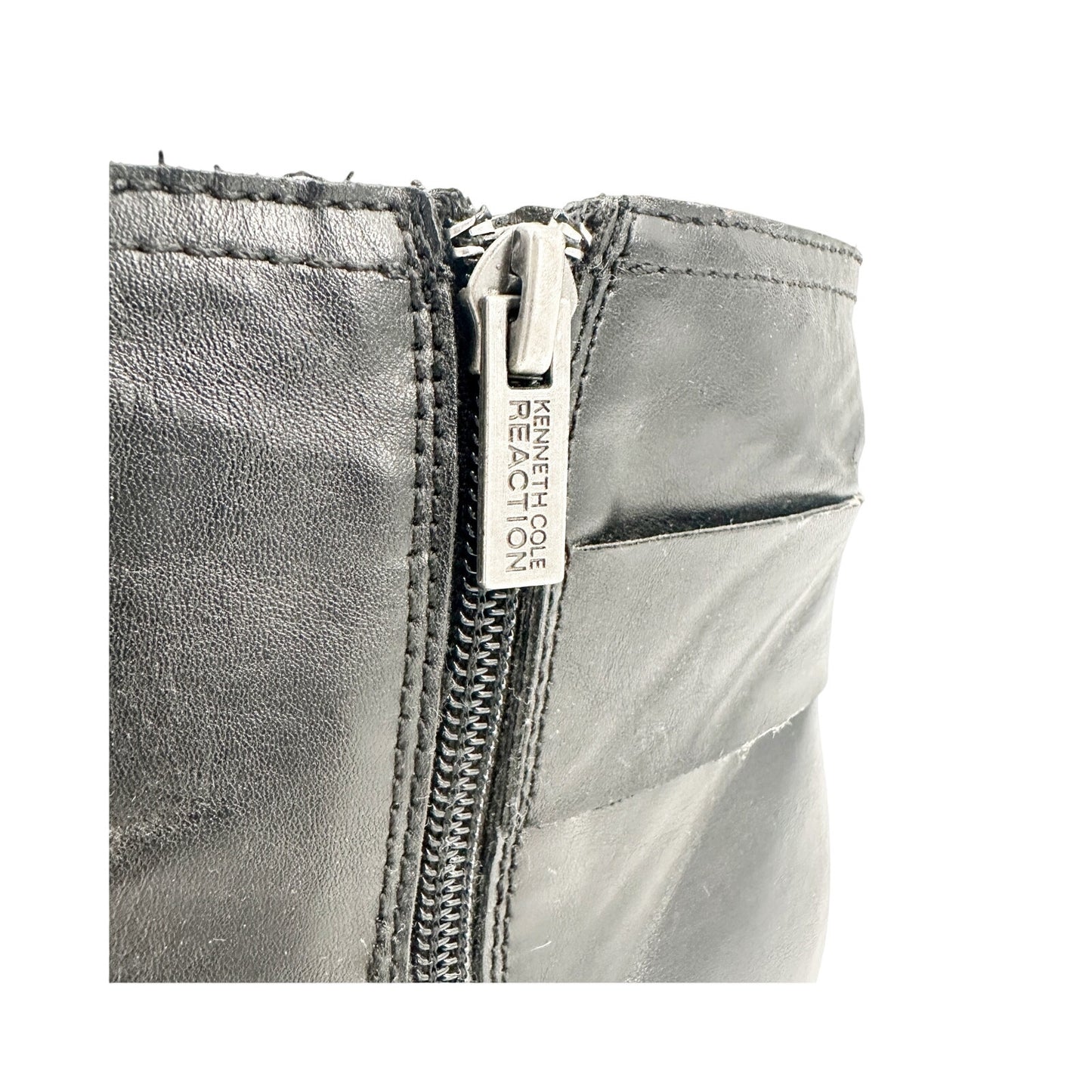 Reaction Kenneth Cole black faux leather Ankle Boots womens 10 shoes booties