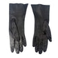 vintage Fownes black leather Fashion Dress Gloves womens 7 small medium washable