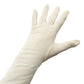 vintage white Above the Elbow long Dress Gloves women's SMALL faux pearls