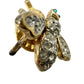 vintage rhinestones & gold tone metal Bee Lapel Pin insect jewelry Ballou Reg'd