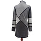 Title Nine gray & black Merino Wool geometric Tunic Sweater Dress women's MEDIUM