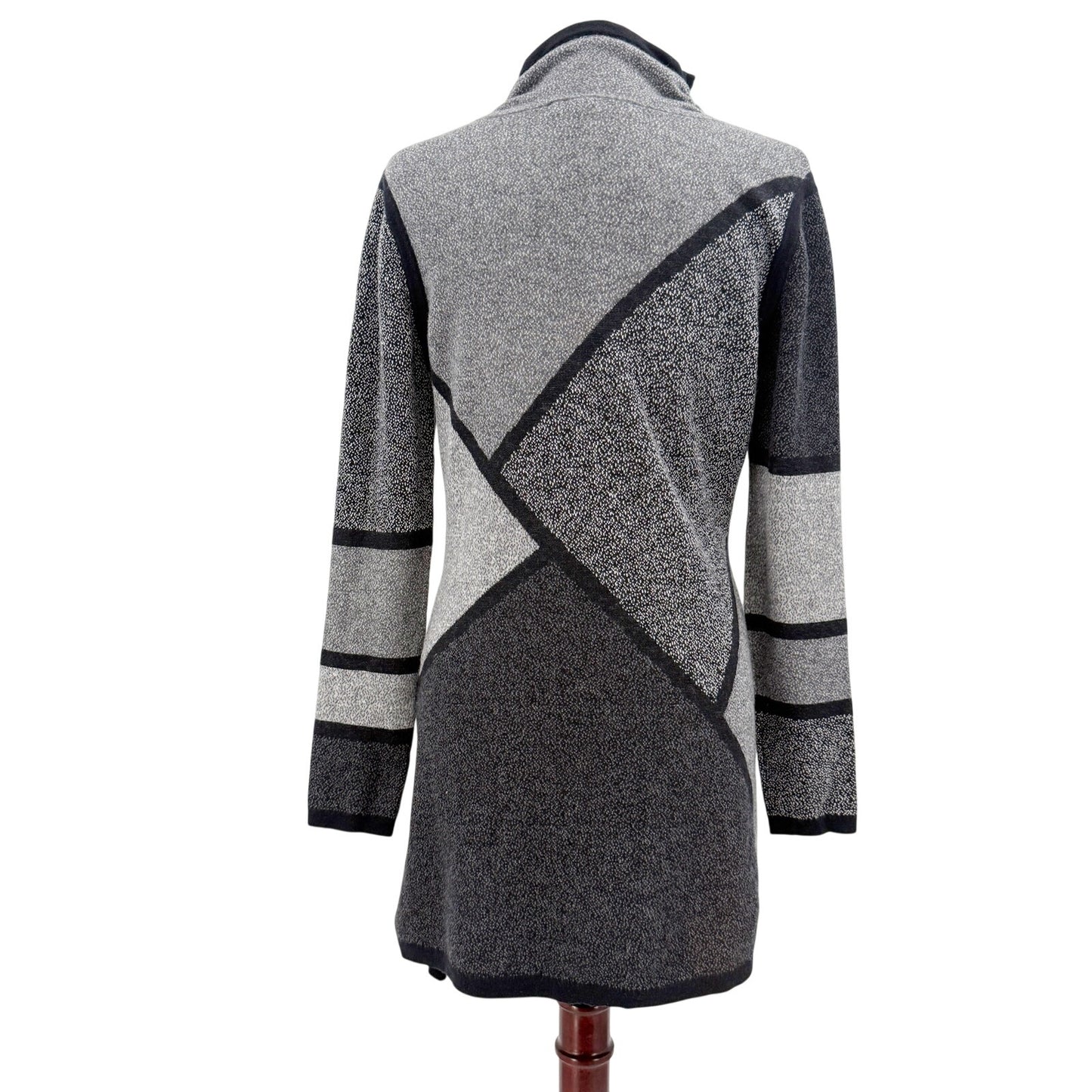 Title Nine gray & black Merino Wool geometric Tunic Sweater Dress women's MEDIUM