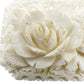 vintage cream carved celluloid flower BROOCH floral jewelry pin trombone clasp