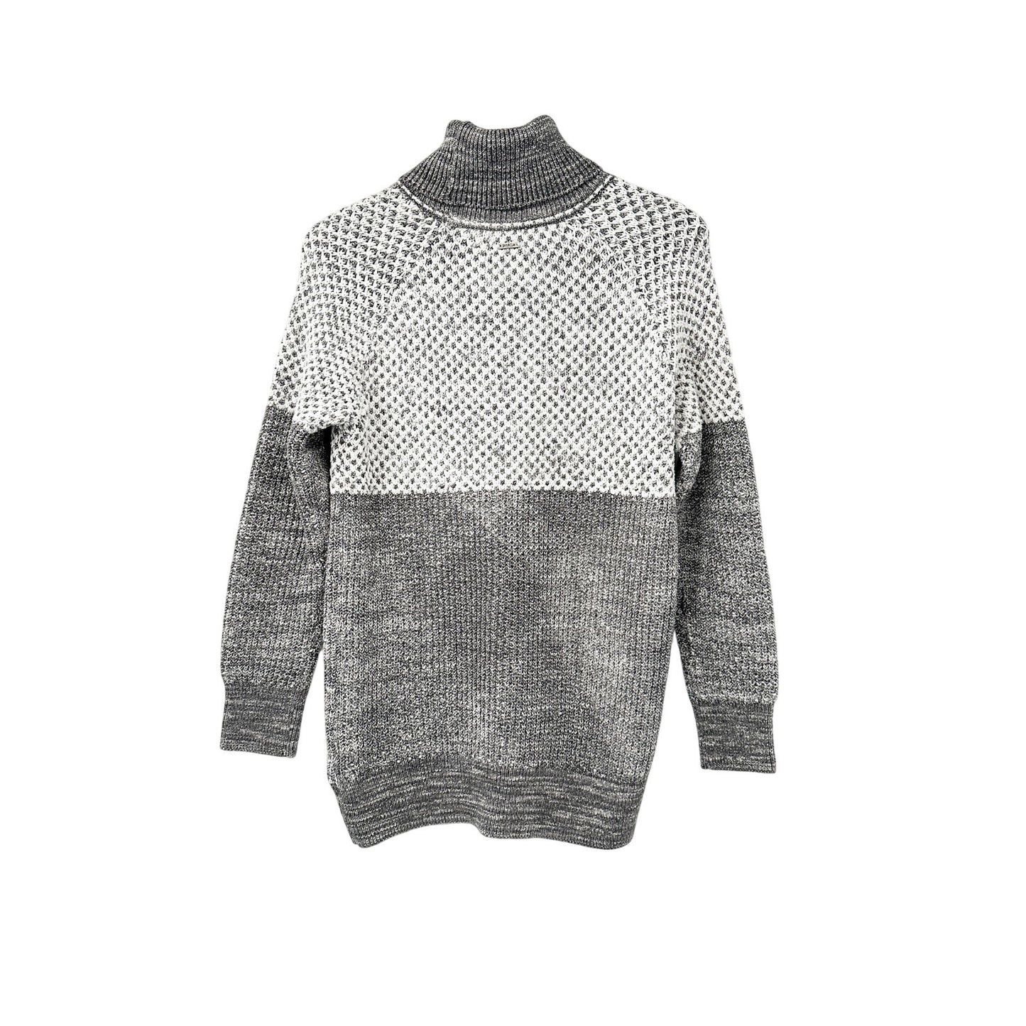 prAna gray & white Turtleneck Sweater Top women's SMALL