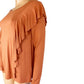 FRYE baked clay orange rust long sleeve Ruffle Knit Top women's S small new $88