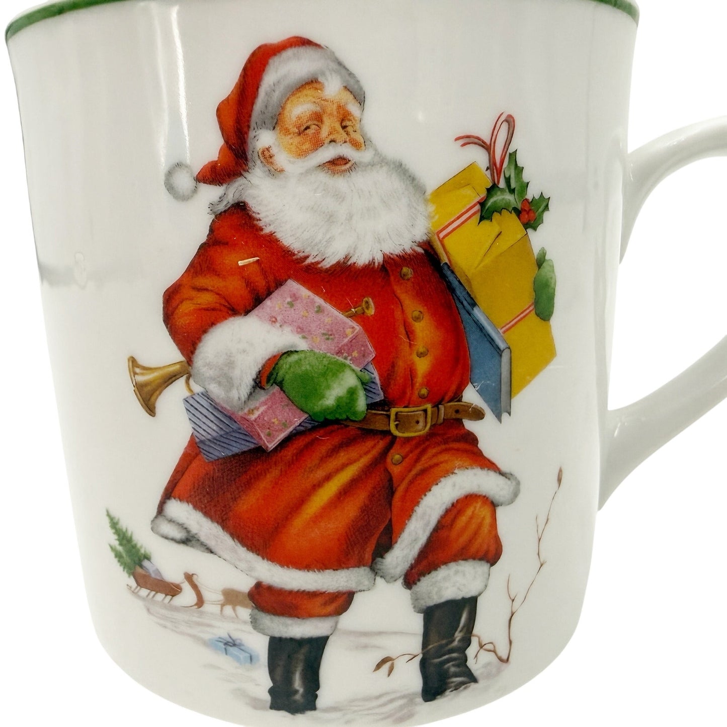 vintage JKW Bavaria Santa Claus with gifts Coffee cocoa Mug Christmas Germany