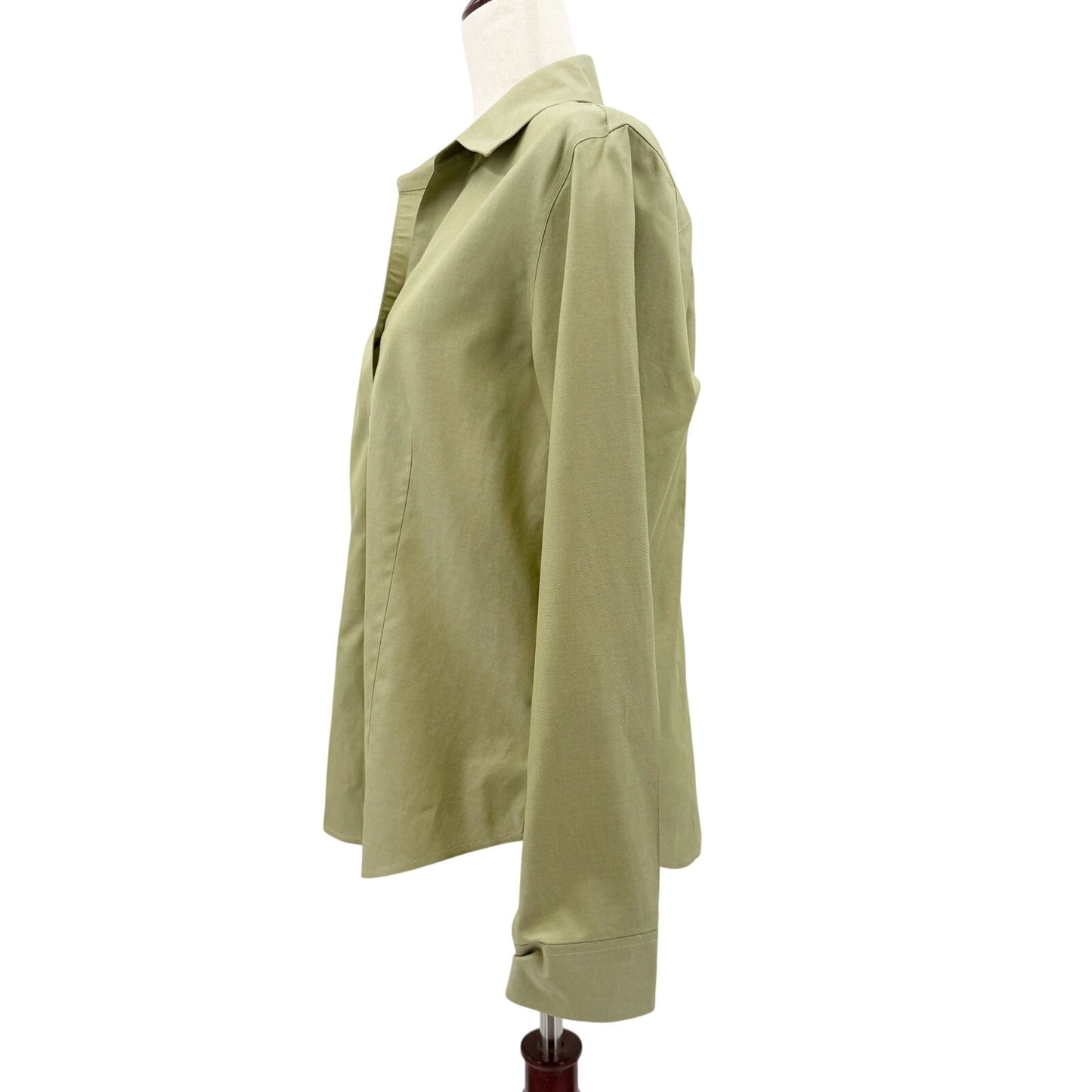 Coldwater Creek sage green Button Down Top blouse women's MEDIUM work office