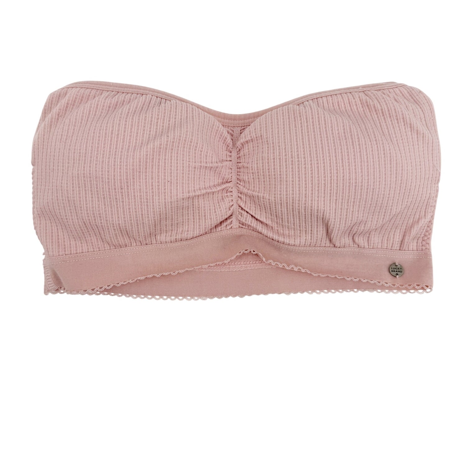 Lucky Brand pink Strapless padded Bandeau Bra women's SMALL seamless