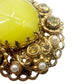vintage West Germany yellow gold BROOCH jewelry clip EARRINGS rhinestones pearls