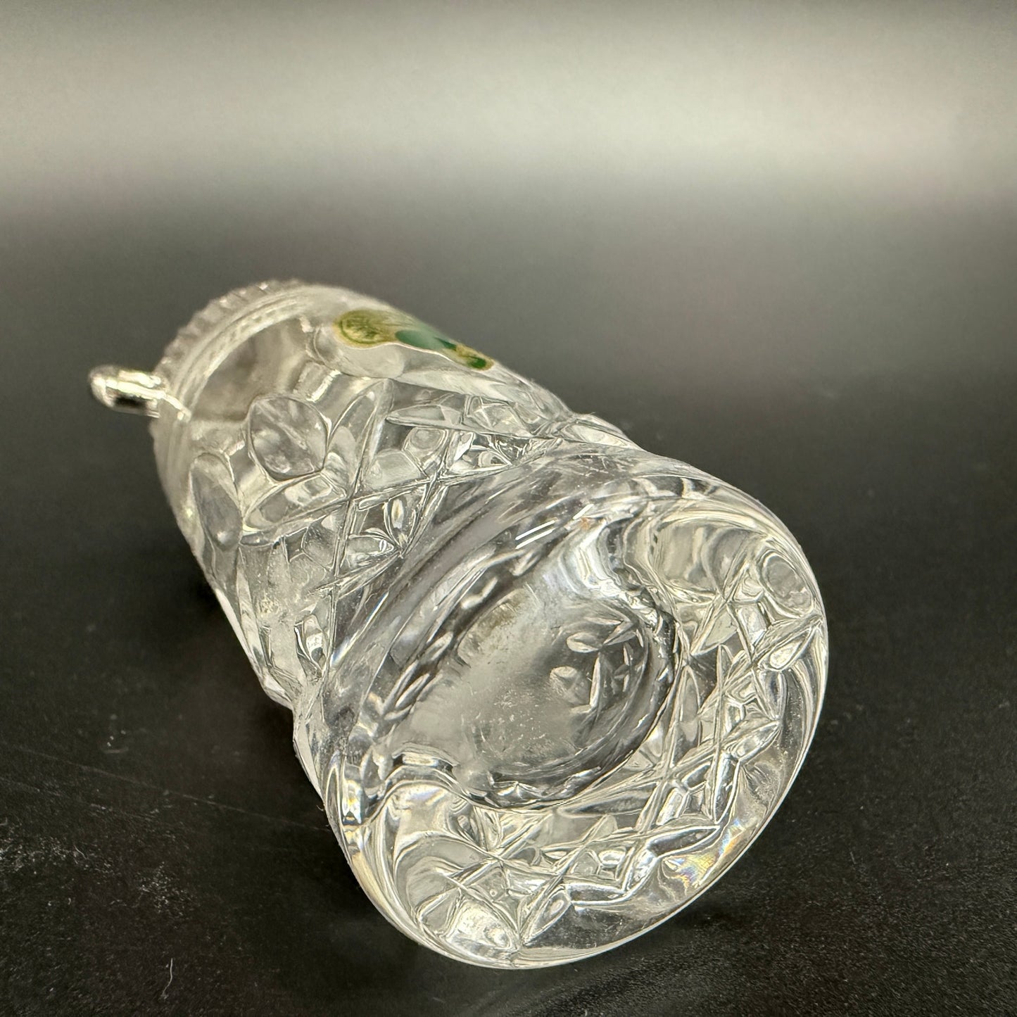 Waterford Crystal glass Baby's 1st Christmas small baby bottle ornament 3.75"