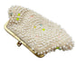 vintage Mademoiselle white beaded Coin Purse change wallet handmade Hong Kong