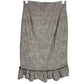 Rebecca Taylor black & white Plaid Ruffle pencil Skirt menswear size 0 new $395