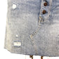 We the Free People blue denim short SKIRT distressed mini size 27 new $60