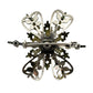 vintage silver metal & clear rhinestones BROOCH jewelry pin