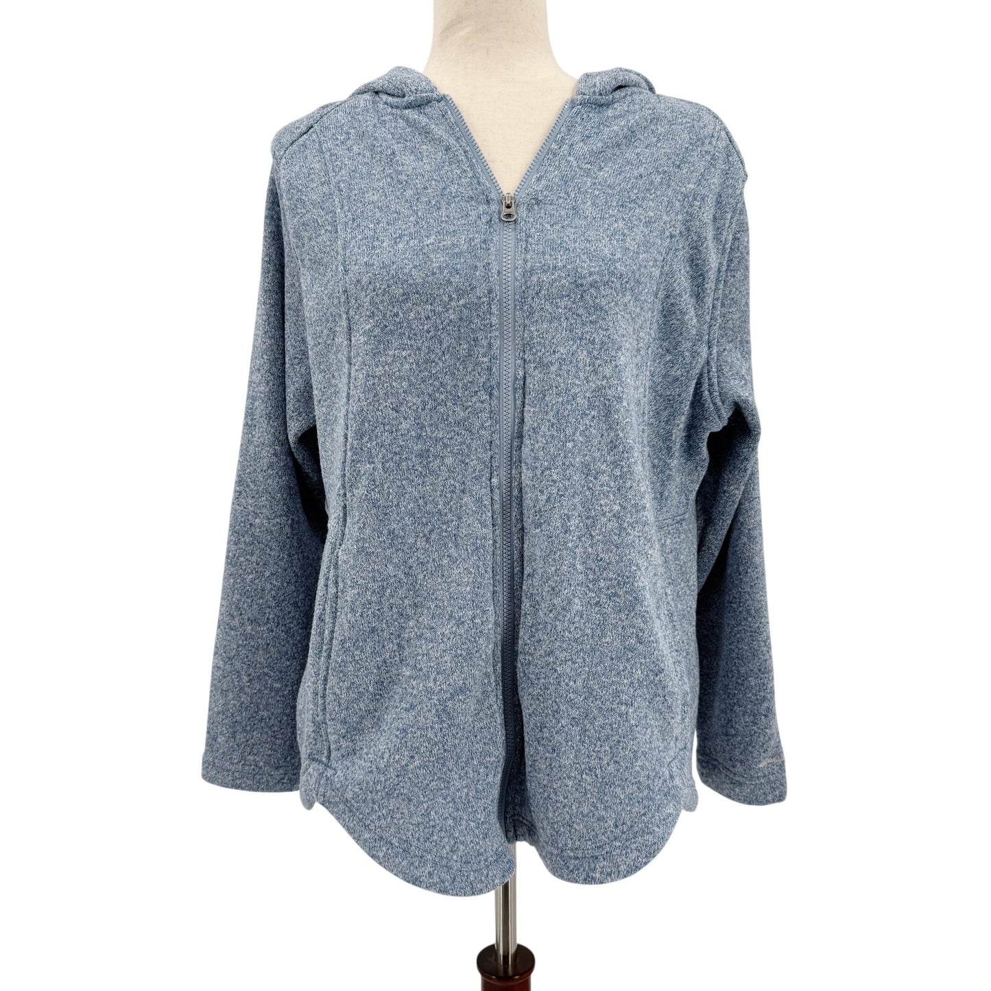 Eddie Bauer heather blue Radiator Fleece 2.0 Hooded Jacket women's XXL full zip