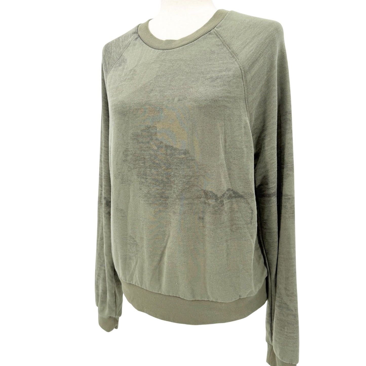 Alternative Apparel light & dark green Sweatshirt camo Top junior's LARGE