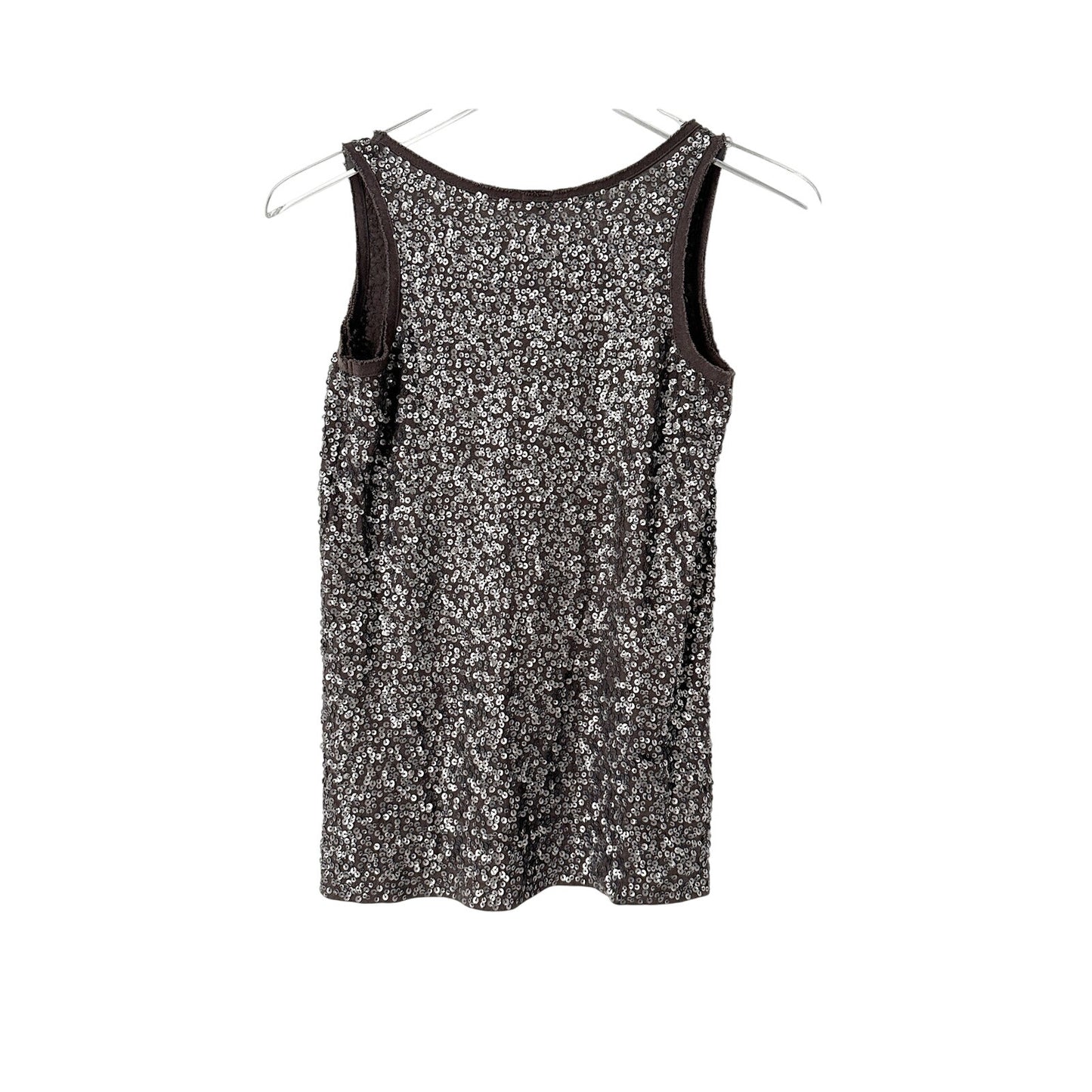 J. Crew dark gray sequin Tank Top women's XS raw edges