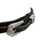 Harley Davidson black tooled leather silver metal Belt womens LARGE Chippewa USA
