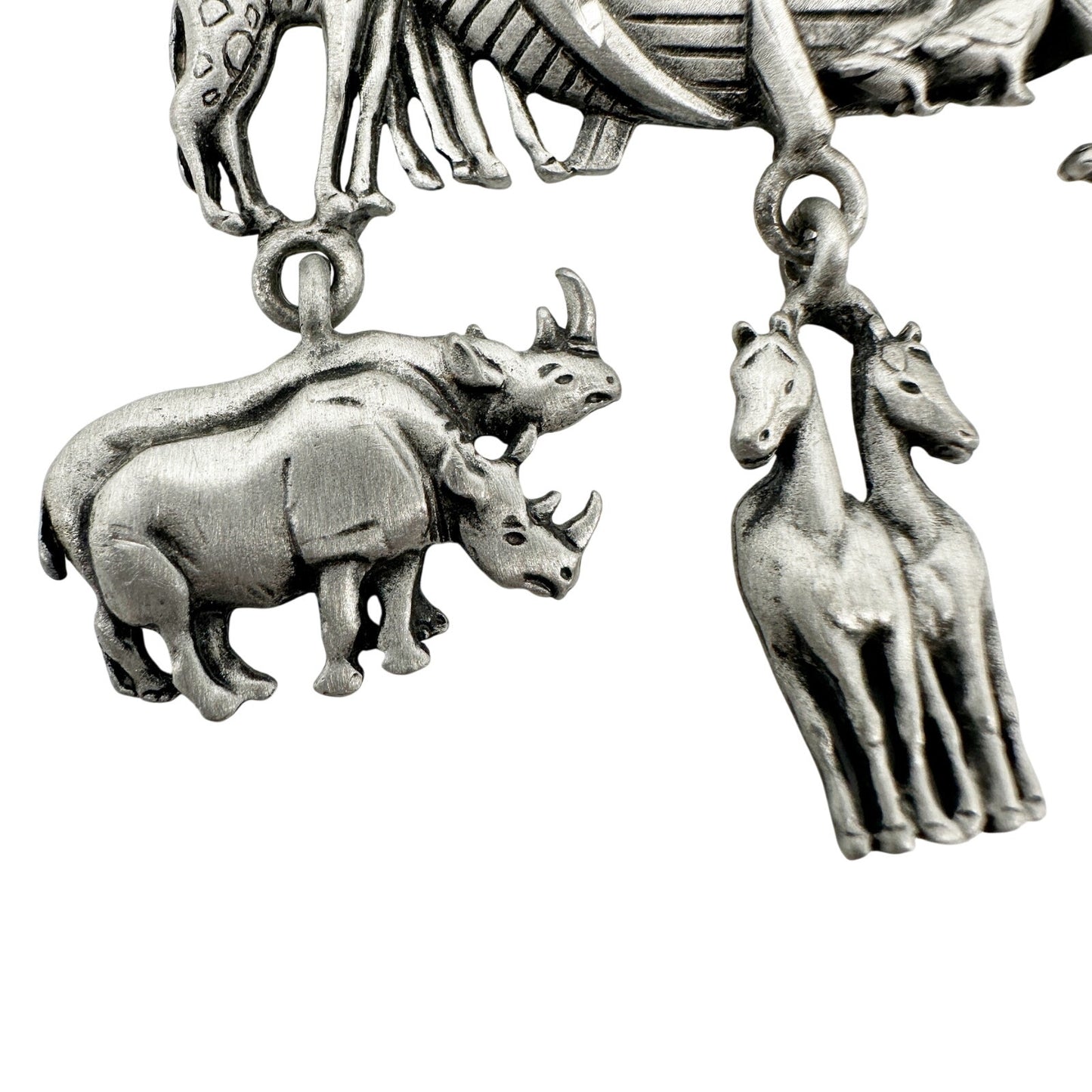 vintage pewter Noah's Ark BROOCH Jonette Jewelry pin signed ©JJ