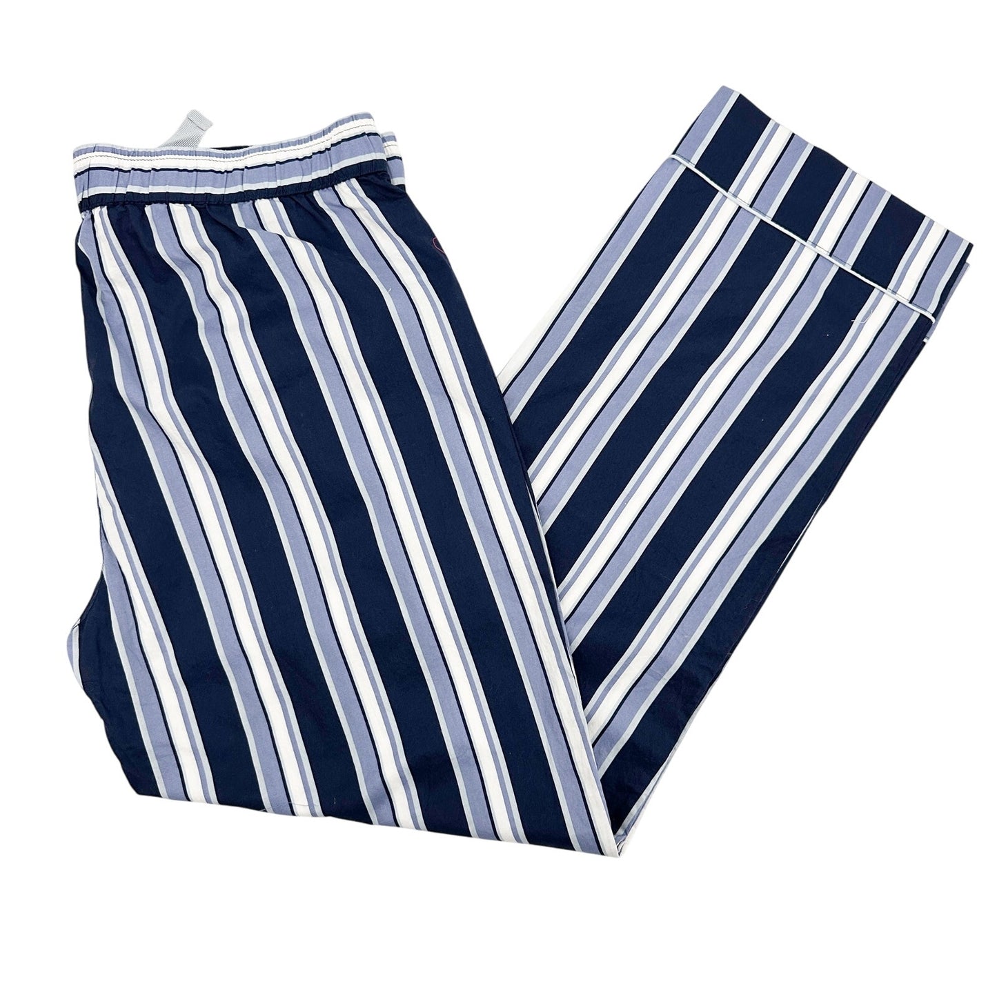 NEW blue & white striped Pajamas Set shirt long pants Nordstrom women's MEDIUM