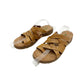 BareTraps brown tan faux leather Cassy slip-on Sandals women's 8 M shoes