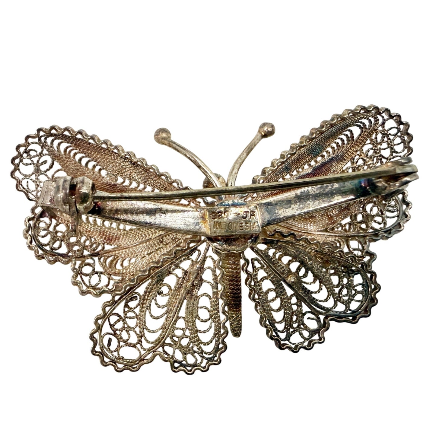 vintage 925 sterling silver Butterfly BROOCH insect jewelry pin JR Indonesia