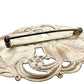 vintage silver metal leaves & scrolls BROOCH jewelry pin