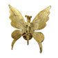 vintage gold & brown stone body Butterfly BROOCH insect jewelry pin green gems