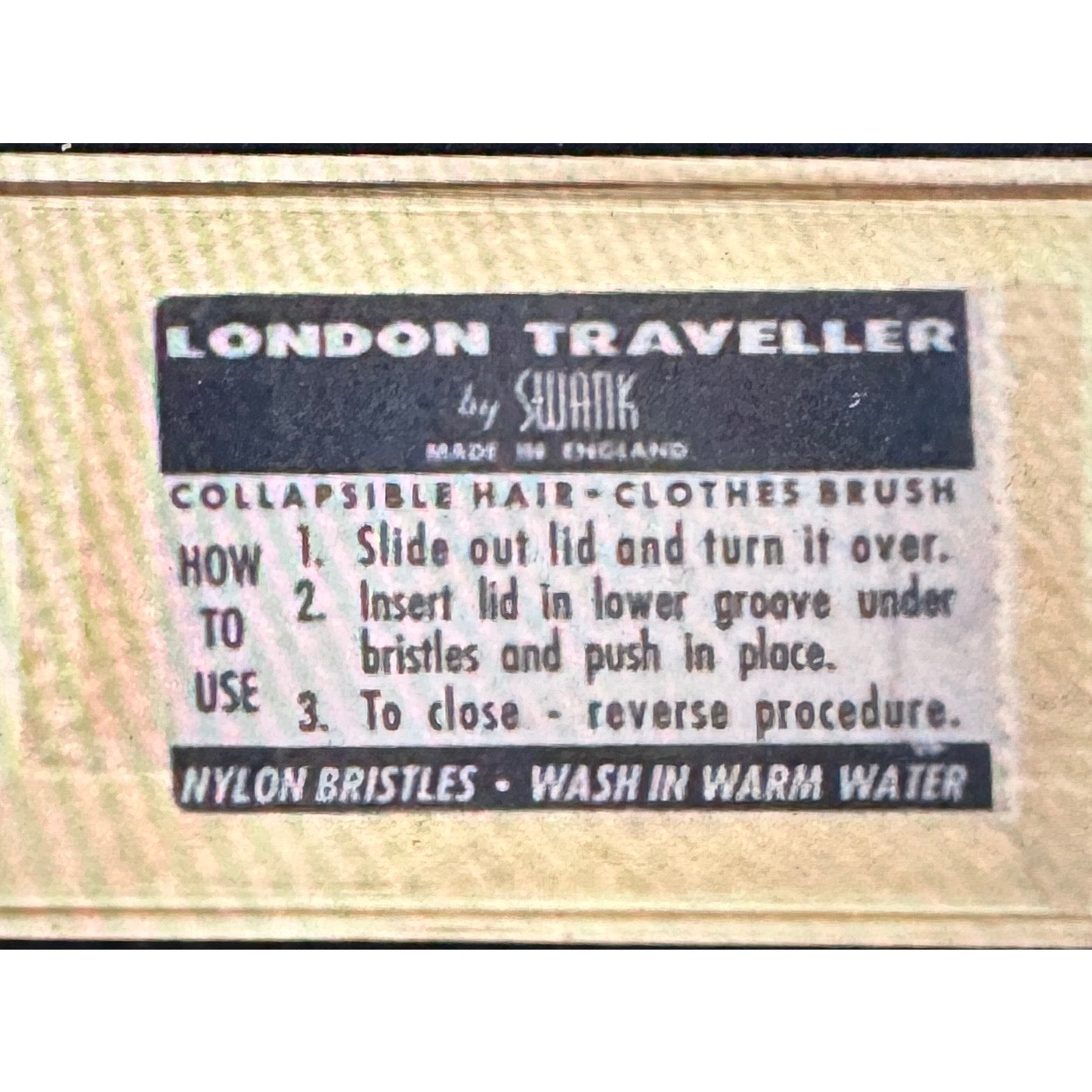 vintage London Traveller by Swank Collapsible Hair & Clothes Brush brass England