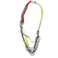 Juicy Couture long multi layer Chain Necklace rhinestones neon beads gold silver