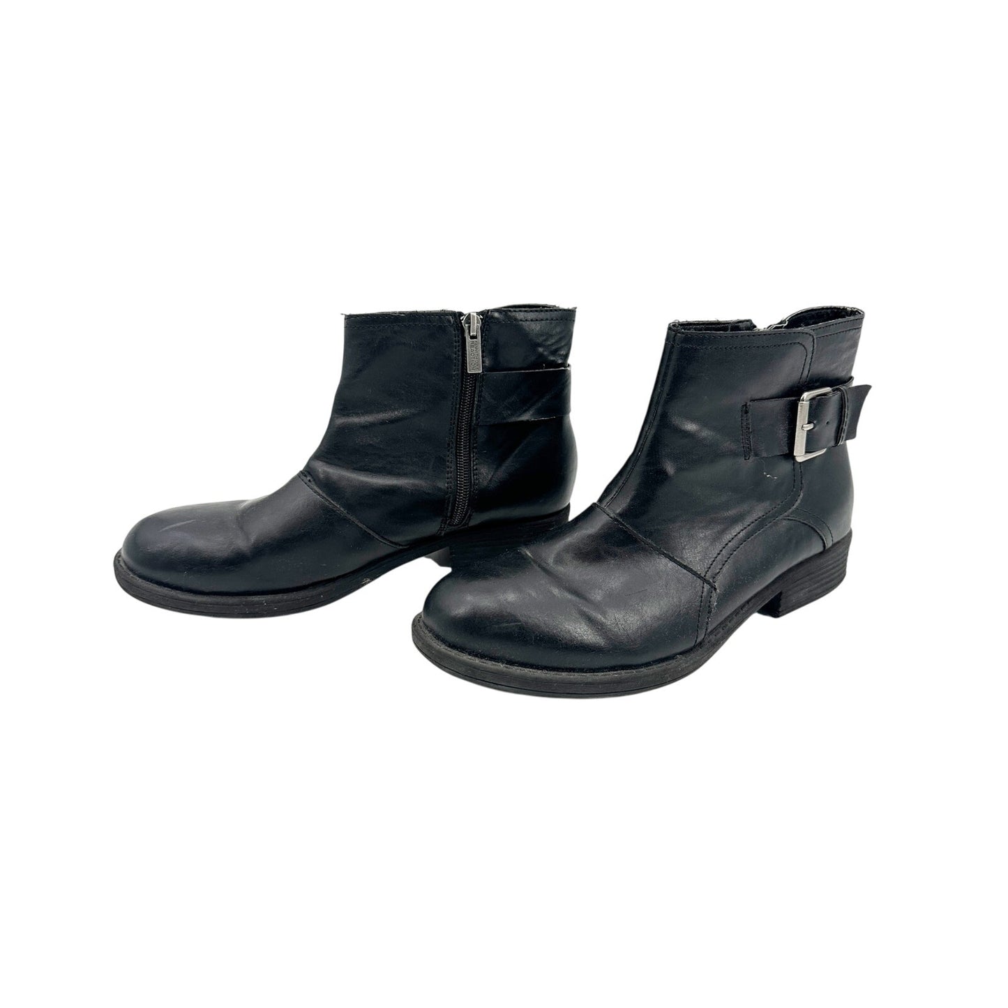 Reaction Kenneth Cole black faux leather Ankle Boots womens 10 shoes booties