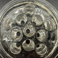 vintage 3.5" clear glass Flower Frog with 11 stem holes for floral arrangements