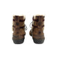 UGG brown leather wraparound tie ankle BOOTS women's 7 winter shoes sheepskin