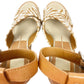 Dolce Vita Urbane tan & natural cork wedge heels SHOES size 7 fabric & leather