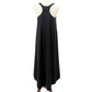 Athleta long maxi black flowy Tank Dress women's XSP petite high low hem pockets