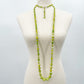 vintage long strand of green & blue beads Beaded Necklace costume jewelry