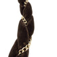 vintage braided brown velvet rope & gold chain Self Tie Belt 68" long accessory