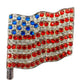 vintage American waving Flag rhinestone BROOCH patriotic jewelry pin red blue