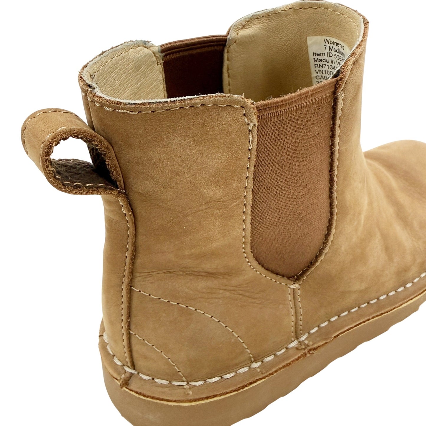 L.L.Bean brown Stonington Chelsea women's 7 M shoes nubuck leather booties